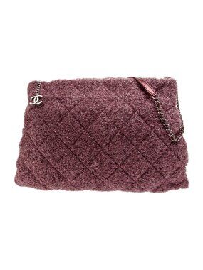 14- Chanel Pluto Glitter Metallic Pink Quilted Shopping Tote Bag